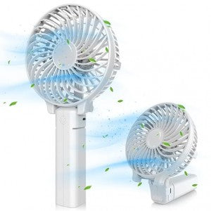 Zartek ZA-101 Rechargeable Mini Fan White 3 Speeds Portable USB-C 2200mAH