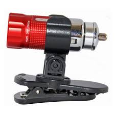 Zartek ZA-455 12V Rechargeable Mini LED Torch 35 Lumen with Magnetic Clip Red