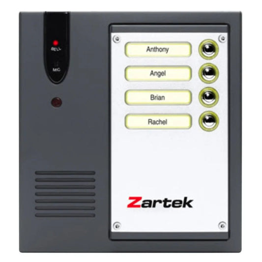 Zartek ZA-654 Four Button Digital Wireless Intercom Gate Station with Relay Board