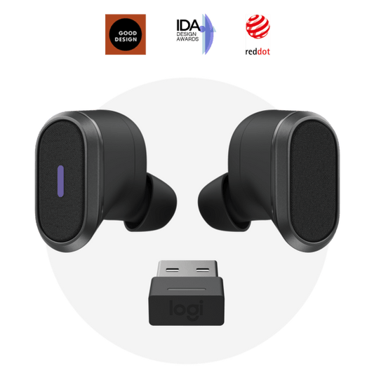 Logitech Zone True Wireless - GRAPHITE - 2.4GHZ/BT - PLUGC - EMEA-914 - BTC